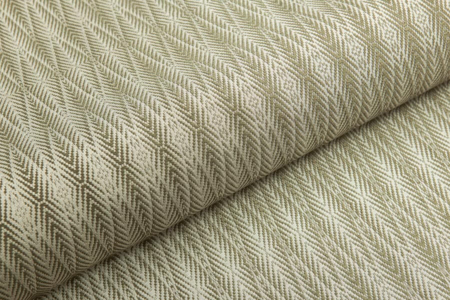 Heritage Silk - Palm 1 - Olive Green on Ivory