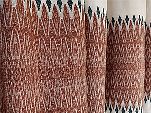 Detail: Custom linen & cotton drapes for Jonas window, Los Angeles