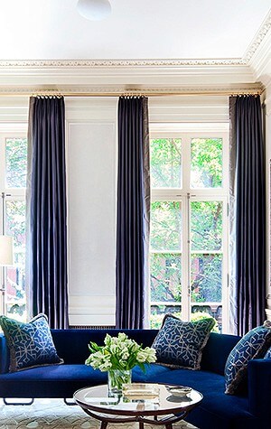 Pillows and curtains specially woven for this Shawn Henderson New York project
